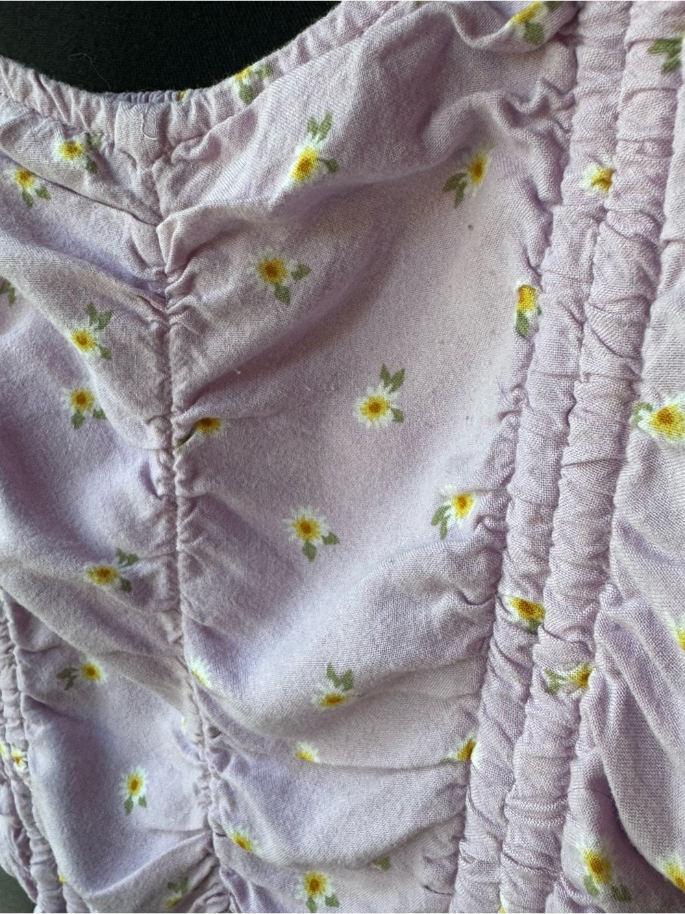 Hollister Lavender Daisy Ruched Tie-Hem Cami Top xs - Picture 3 of 6